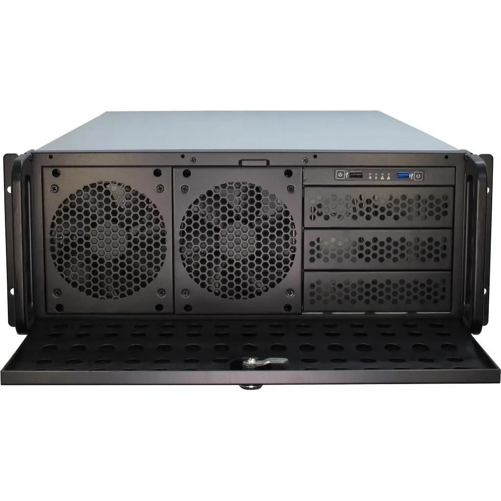 Кутия за сървър InterTech 4U-4129L - Mini ITX, mATX, μATX, ATX, SSI EEB, Чернa - image 1