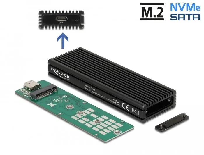 Външно чекмедже Delock за M.2 NVMe PCIe или SATA SSD, USB-C 3.2 Gen 2 - image 2