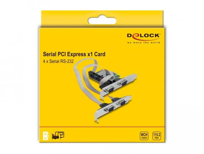 Карта за разширение на слотове Delock, PCI Express Card към 4 x Serial RS-232 - image 3