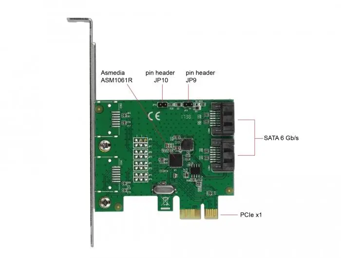 Карта Delock, PCI Express x1 към 2 port SATA, RAID - image 2
