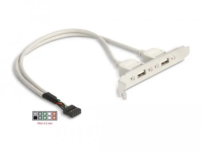 Βάση Delock, Για τοποθέτηση σε PC, USB 10 pin σε 2 x USB 2.0 type A - image 1