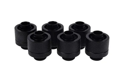 Fitting Alphacool Eiszapfen, Prelungitor, 16/10mm, G1/4, Negru mat, 6 bucăți - 1