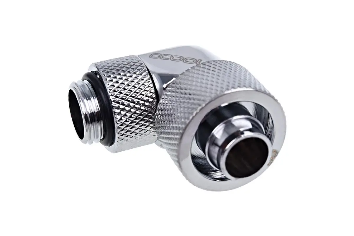 Εξάρτημα σύνδεσης Alphacool Eiszapfen, Προέκταση, 90°, 16/10mm, G1/4, Ασημί
