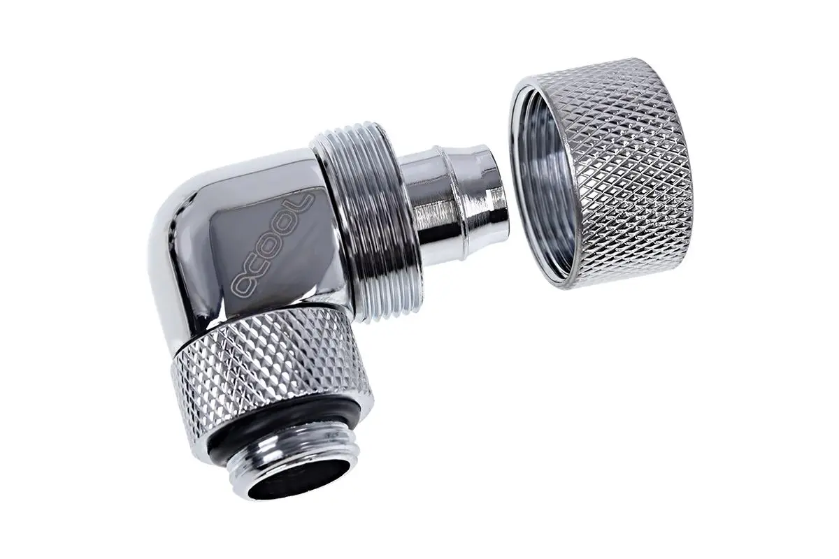 Фитинг Alphacool Eiszapfen, Удължител, 90°, 16/10mm, G1/4, Сребрист - image 2