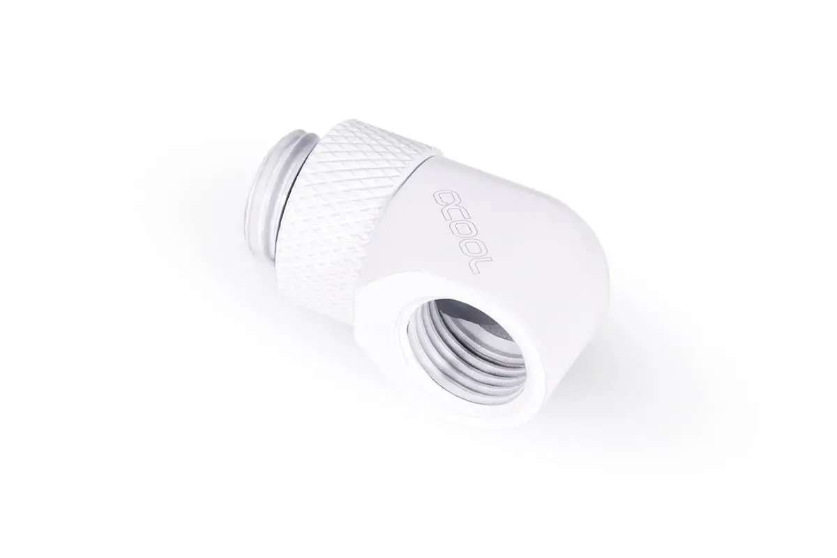 Въртящ се L-конектор Alphacool Eiszapfen, G1/4 AG auf G1/4 IG, Бял - image 1