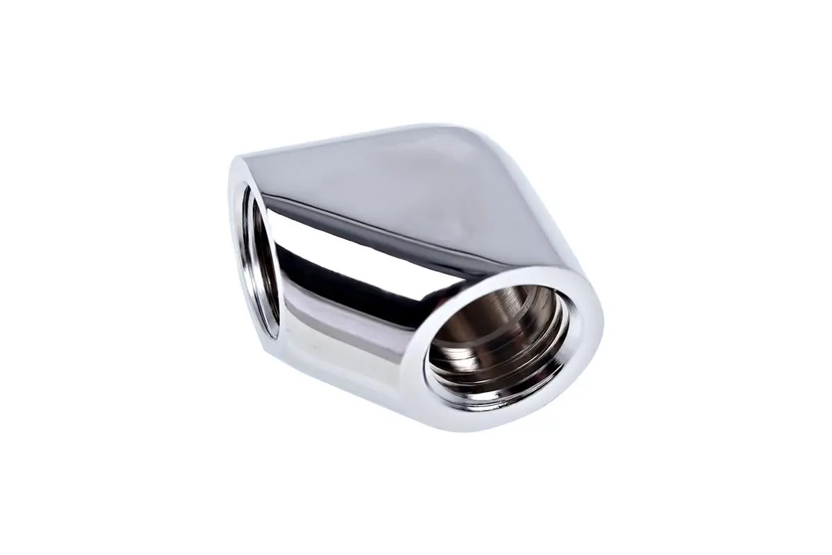 Conector L rotativ Alphacool Eiszapfen, G1/4 AG la G1/4 IG, Argintiu