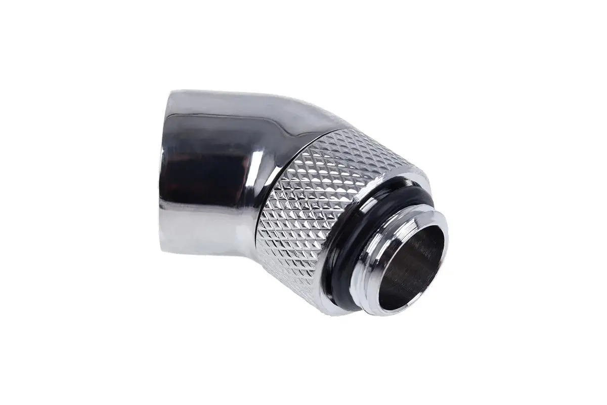 Adaptor unghiular Alphacool Eiszapfen, 45°, G1/4 filet exterior la G1/4 filet interior, Argintiu