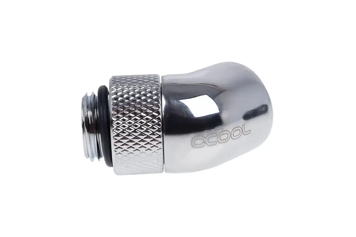 Ъглов адаптер Alphacool Eiszapfen, 45°, G1/4 външна към G1/4 вътрешна резба, Сребрист - image 2