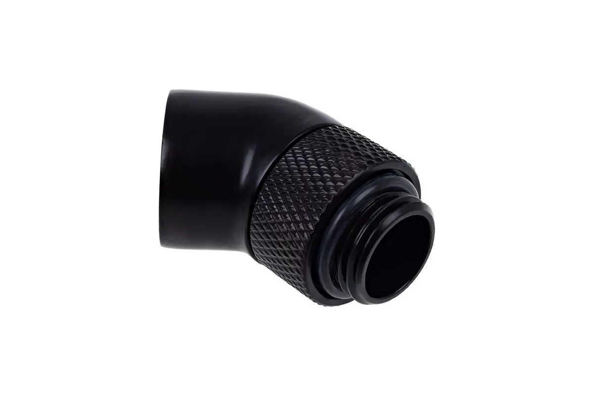 Γωνιακός προσαρμογέας Alphacool Eiszapfen, 45°, G1/4 εξωτερικό προς G1/4 εσωτερικό σπείρωμα, Ματ μαύρο