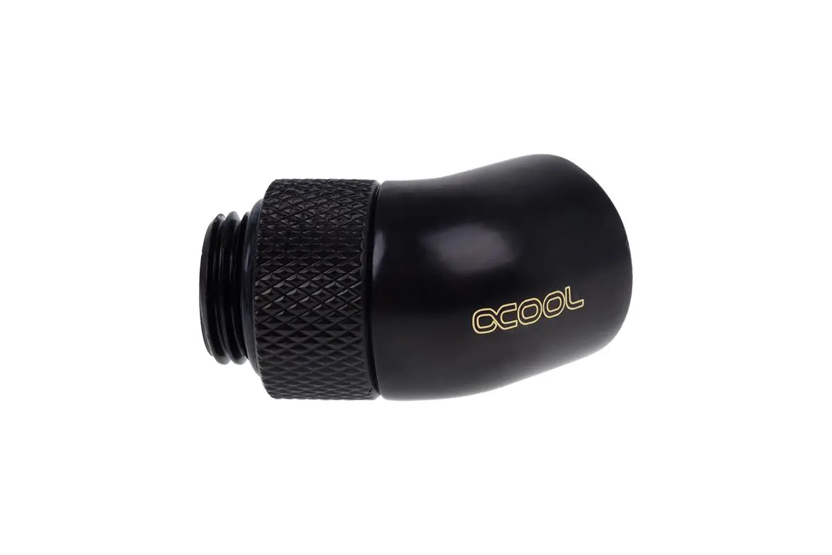 Ъглов адаптер Alphacool Eiszapfen, 45°, G1/4 външна към G1/4 вътрешна резба, Черен мат - image 1