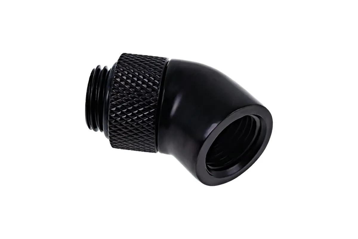 Ъглов адаптер Alphacool Eiszapfen, 45°, G1/4 външна към G1/4 вътрешна резба, Черен мат - image 2