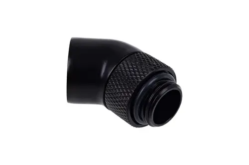 Adaptor unghiular Alphacool Eiszapfen, 45°, G1/4 filet exterior la G1/4 filet interior, Negru mat - 1