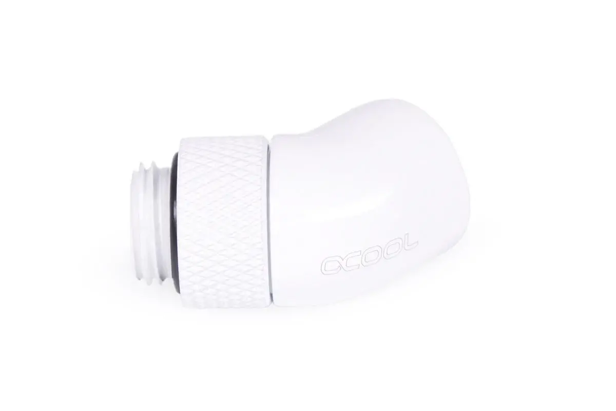 Ъглов адаптер Alphacool Eiszapfen, 45°, G1/4 външна към G1/4 вътрешна резба, Бял - image 2