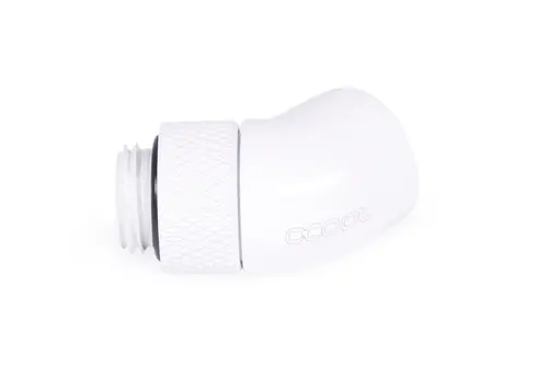 Ъглов адаптер Alphacool Eiszapfen, 45°, G1/4 външна към G1/4 вътрешна резба, Бял - image 2