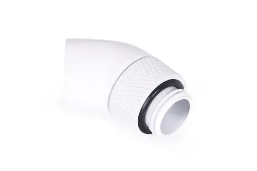 Γωνιακός προσαρμογέας Alphacool Eiszapfen, 45°, G1/4 εξωτερικό προς G1/4 εσωτερικό σπείρωμα, Λευκός - 1