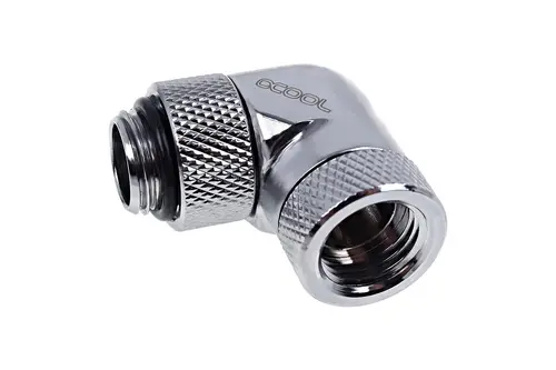 Γωνιακός προσαρμογέας Alphacool Eiszapfen, 90°, G1/4 εξωτερικό σπείρωμα σε G1/4 εσωτερικό σπείρωμα, Ασημί - 1