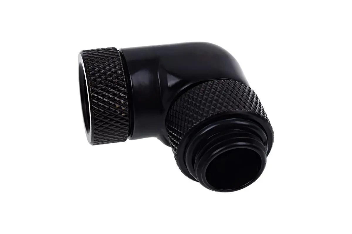 Ъглов адаптер Alphacool Eiszapfen, 90°, G1/4 външна към G1/4 вътрешна резба, Черен мат - image 1