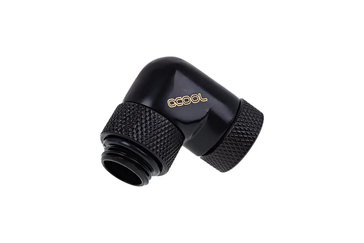 Ъглов адаптер Alphacool Eiszapfen, 90°, G1/4 външна към G1/4 вътрешна резба, Черен мат - image 2