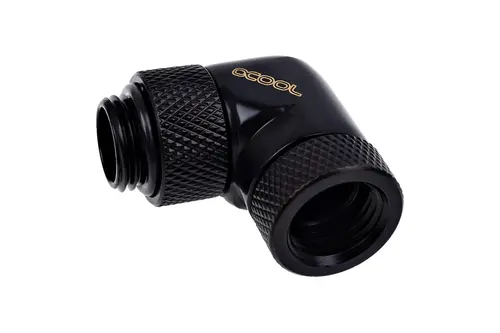 Adaptor unghiular Alphacool Eiszapfen, 90°, G1/4 filet exterior la G1/4 filet interior, Negru mat - 1