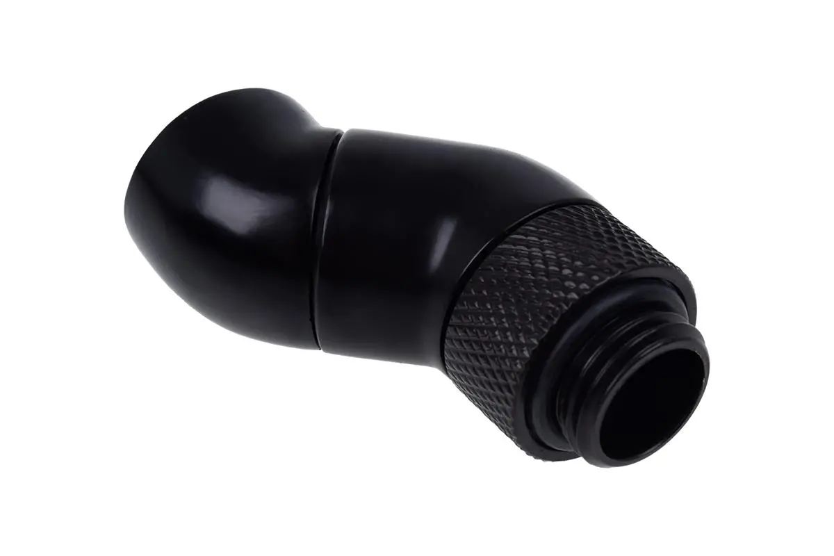 Ъглов адаптер Alphacool Eiszapfen, 2 x 45°, G1/4 външна към G1/4 вътрешна резба, Черен мат - image 1