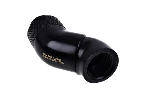 Γωνιακός προσαρμογέας Alphacool Eiszapfen, 2 x 45°, G1/4 εξωτερικό προς G1/4 εσωτερικό σπείρωμα, Ματ μαύρο - 1