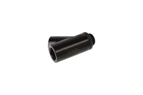 Y-конектор Alphacool Eiszapfen, Въртящ се, 45°, G1/4 външна към 2 x G1/4 вътрешна резба, Черен мат - image 1