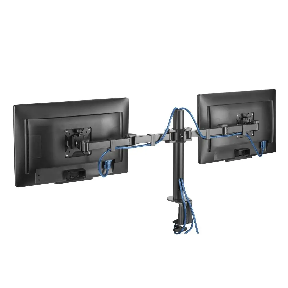 Стойка за 2 монитора за бюро HAMA Регулируема, 13" - 35", 15 кг, Swivel/Tilt, Черна - image 1