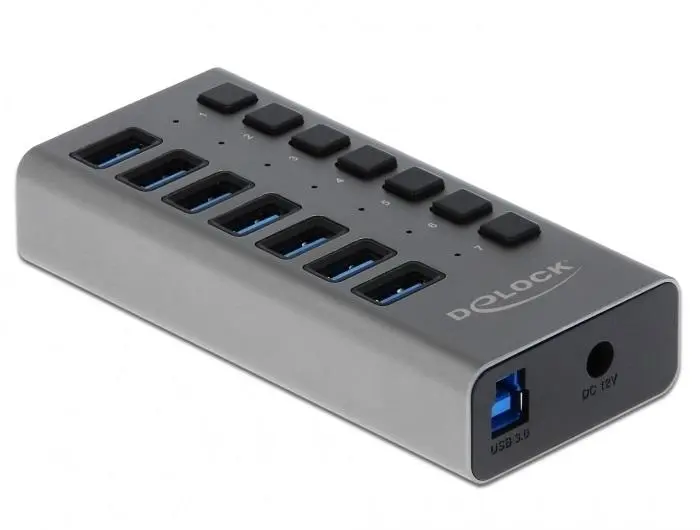 USB-А хъб, 7 порта, DELOCK-63669