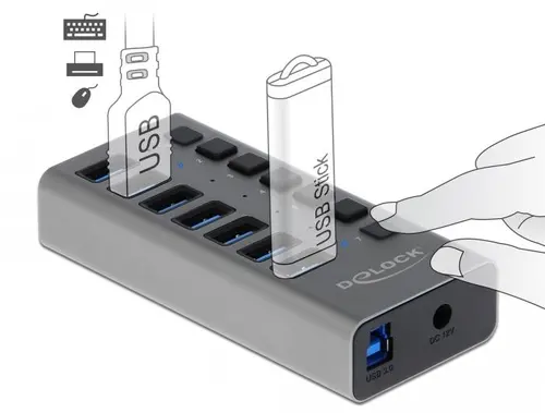 USB-А хъб, 7 порта, DELOCK-63669 - image 1