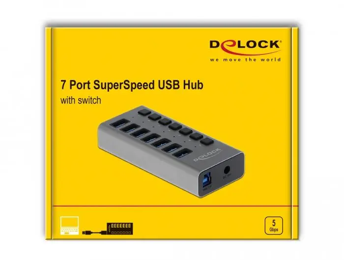 USB-А хъб, 7 порта, DELOCK-63669 - image 3