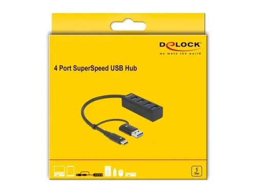 USB хъб, 4 порта, DELOCK-63828 - image 1