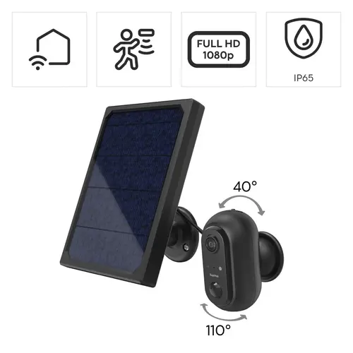 WiFi външна камера Hama, Със соларен панел, Батерии, Детектор за движение, 1080p - image 7