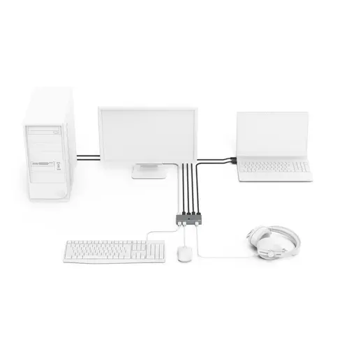 Switch KVM Hama Connect2Switch, 4 porturi, USB, HDMI, Cabluri incluse - 5