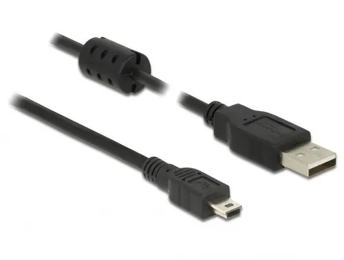 Cablu DeLock, USB-A tată - USB-B tată, USB 2.0, 2 m, Negru - 1