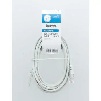 Мрежов кабел HAMA, CAT 5e, UTP, RJ-45 - RJ-45, 3 m, Сив, булк опаковка - image 1