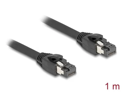 Мрежови кабел Delock, Cat.8.1 S/FTP, 1 m, до 40 Gbps, Черен - image 1