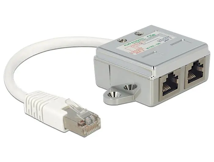 Adaptor DeLock Port Doubler, 1 x RJ45 plug - 2 x RJ45 jack (2 x Ethernet)