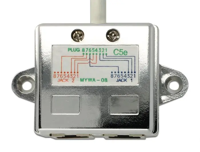 Адаптер DeLock Port Doubler, 1 x RJ45 plug - 2 x RJ45 jack (2 x Ethernet) - image 1