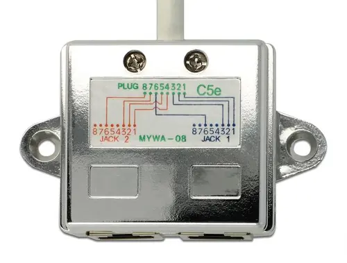 Адаптер DeLock Port Doubler, 1 x RJ45 plug - 2 x RJ45 jack (2 x Ethernet) - image 1