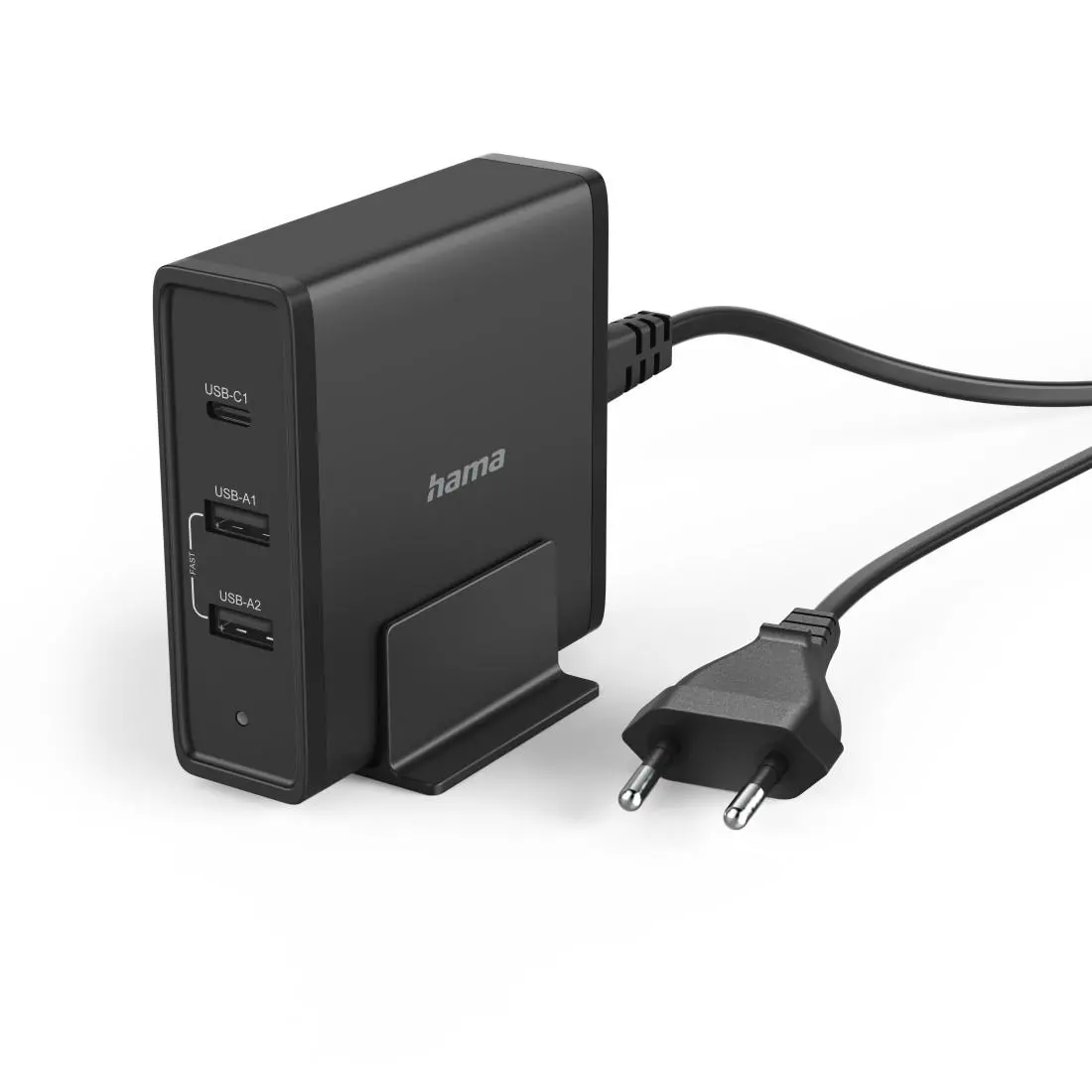Stație de încărcare pentru laptop/telefon cu 3 porturi, USB-C / USB-A (PD), 5-20V/65W - image 1