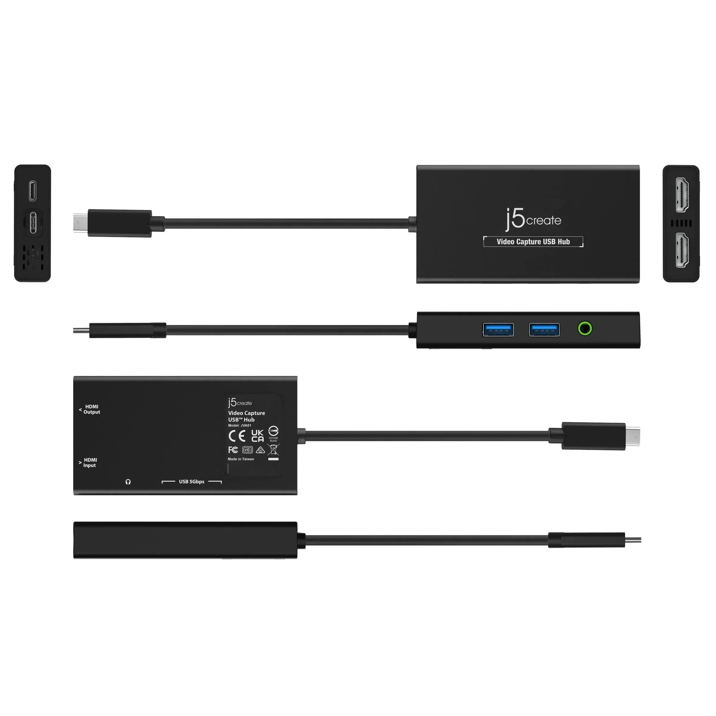 Кепчер j5create JVA01, HDMI - HDMI, USB-C хъб, Черен - image 3