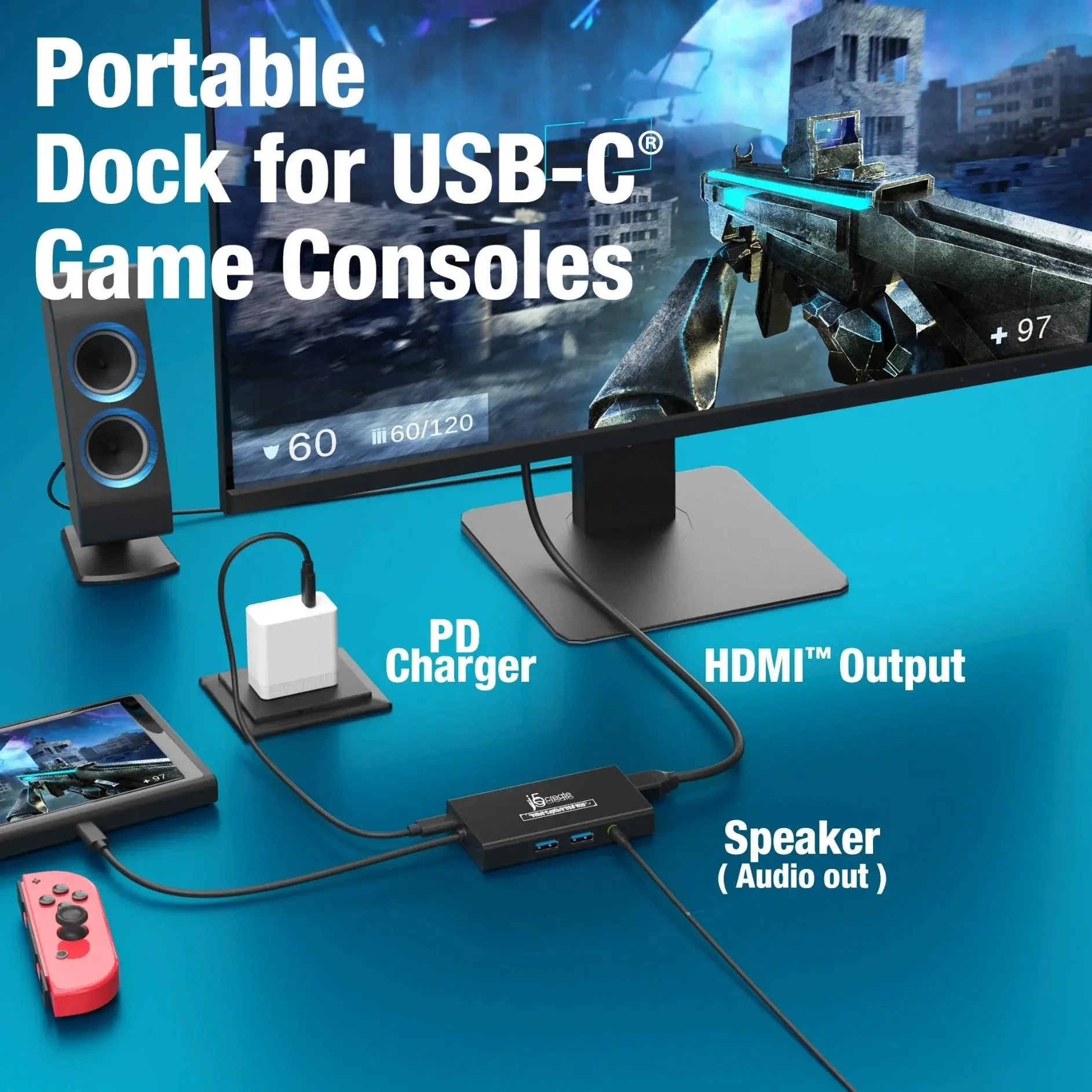 Capture card j5create JVA01, HDMI - HDMI, USB-C hub, Μαύρο - image 5