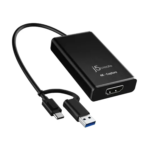 Кепчер адаптер j5create JVA11, HDMI - USB-C, 4K, Черен - image 1