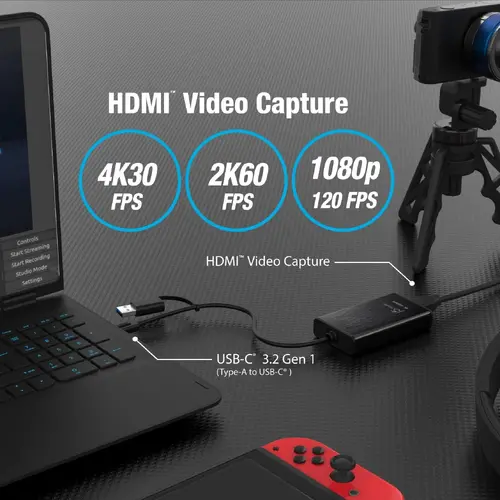 Capture card αντάπτορας j5create JVA11, HDMI - USB-C, 4K, Μαύρο - 4