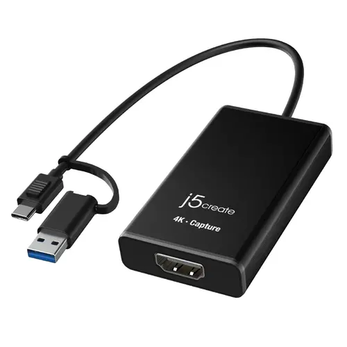 Capture card αντάπτορας j5create JVA11, HDMI - USB-C, 4K, Μαύρο - 1