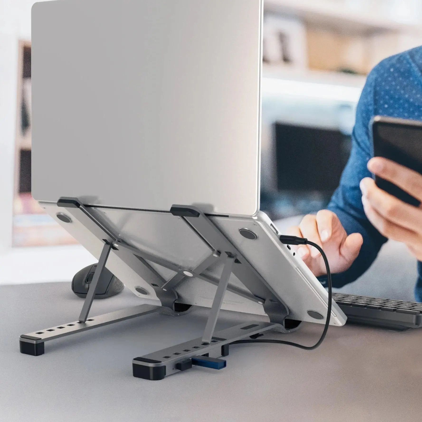 Поставка за лаптоп j5create JTS223, 4 портов USB-C хъб, Алуминиева - image 6