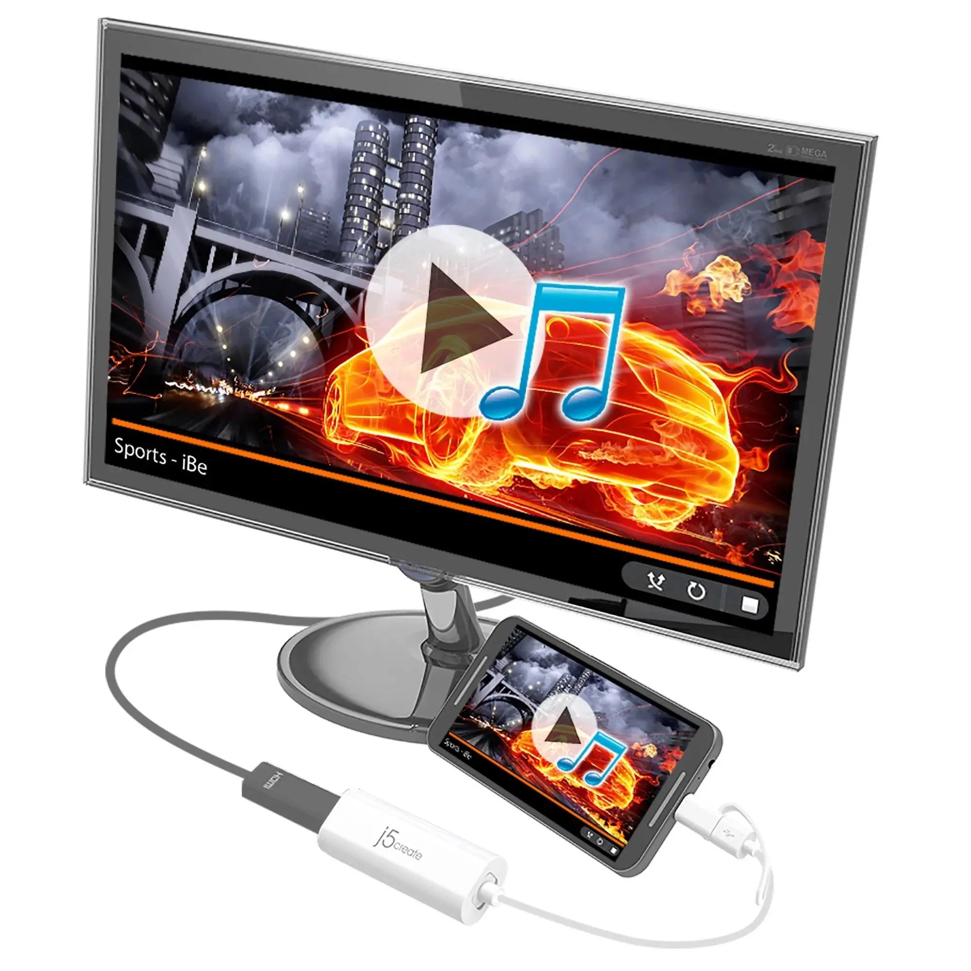 Adaptor video j5create JUA165C, Pentru Android, USB-C/USB-B tată - HDMI mamă, Alb - image 5