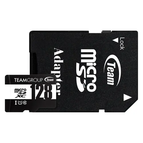 Карта памет TEAM microSDHC Class 10 SDXC UHS-I, 128GB, SD адаптер