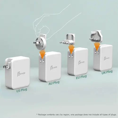 Мрежово зарядно j5create JUP43130E 130W, 4 порта, USB-C, USB-A - image 4