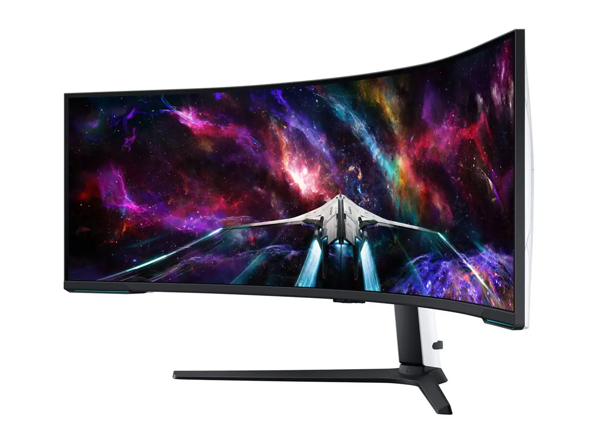 Монитор, Samsung LS57CG952, 57" Odyssey Neo G95NC 57" Quantum Mini-LED Dual UHD, 7680x2160, 240Hz 1ms, HDMI, USB Hub, White/Black - image 2